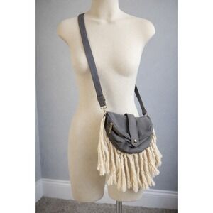 Thomas & Lee Boho Fringe Crossbody Bag Canvas Festival Hippie Shoulder Linen